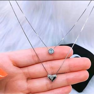 NEW 925 Sterling Silver Double Chain Necklace